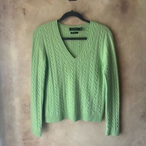 Lauren Ralph Lauren 100% cashmere cableknit sweater